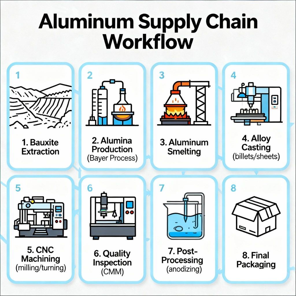Aluminum CNC Machining Process Flowchart